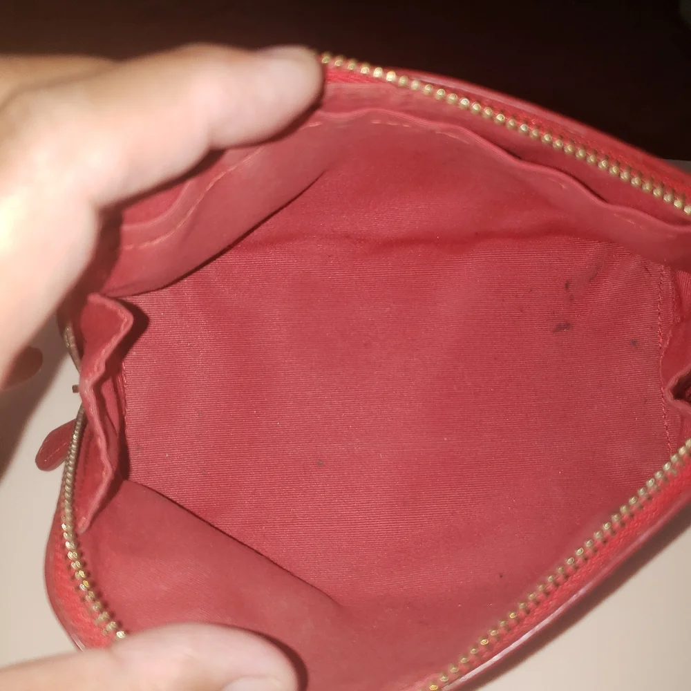 Coach Red Leather Cosmetic Toiletry Case